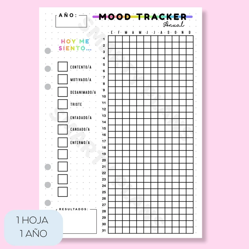 Hoja Anual - Mood Tracker/Mi Humor