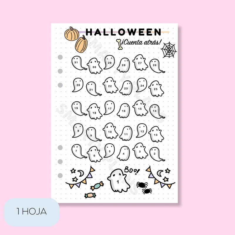 Plantilla Individual Mensual - Cuenta Atrás Halloween