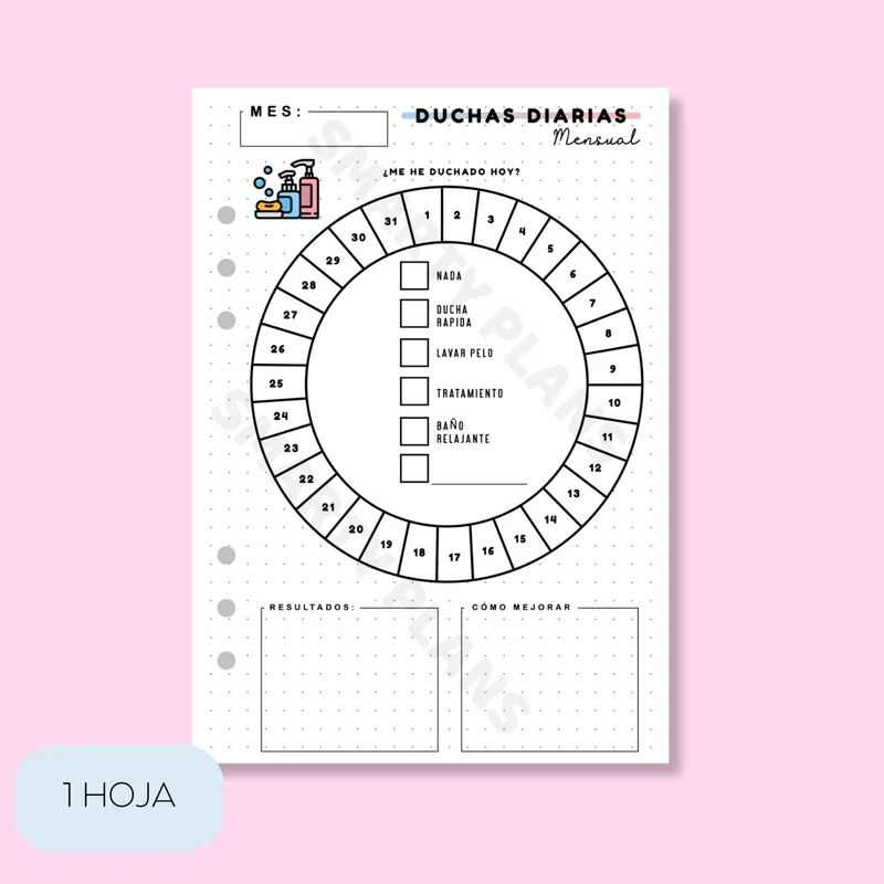 Plantilla Individual Mensual - Duchas Diarias