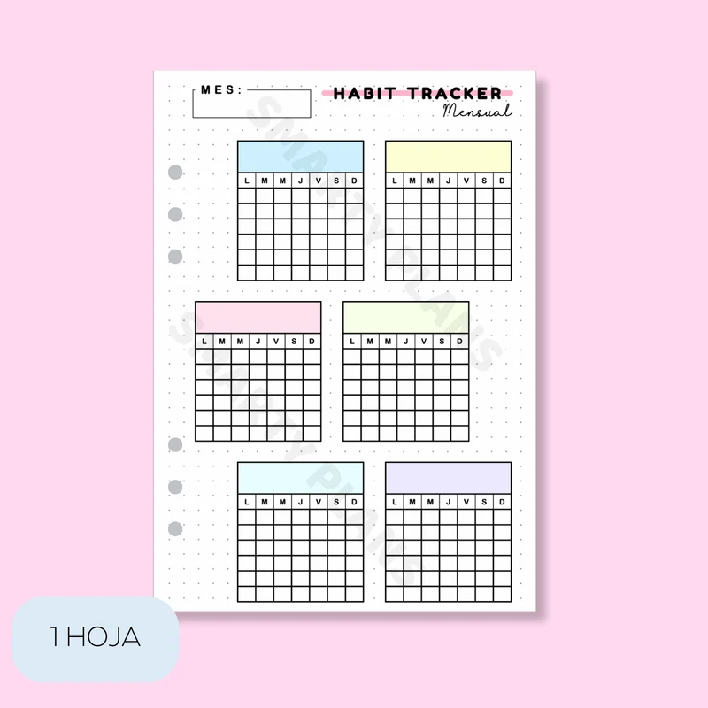 Plantilla Individual Mensual - Hábitos / Habit Tracker