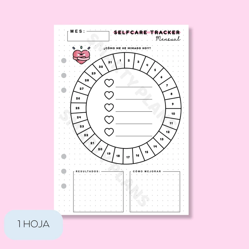Plantilla Individual Mensual - Selfcare Tracker