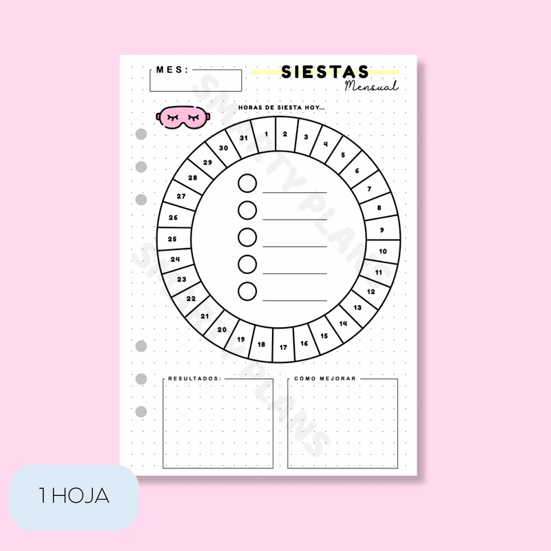 Plantilla Individual Mensual - Siestas