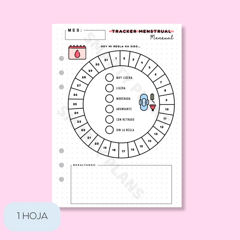 Plantilla Individual Mensual - Tracker Menstruación