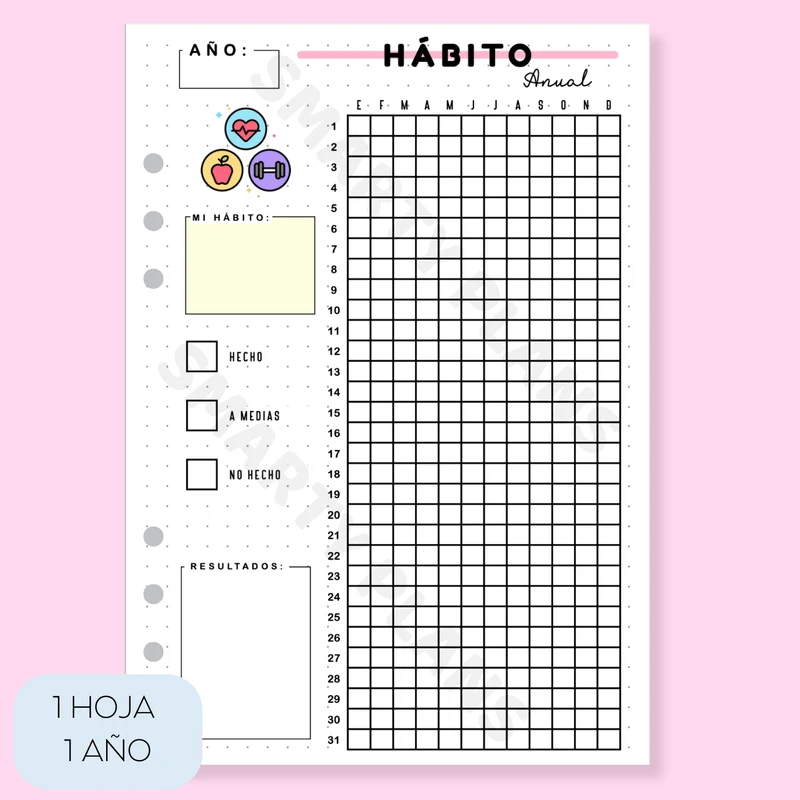 Hoja Anual - Mi Hábito / Habit Tracker