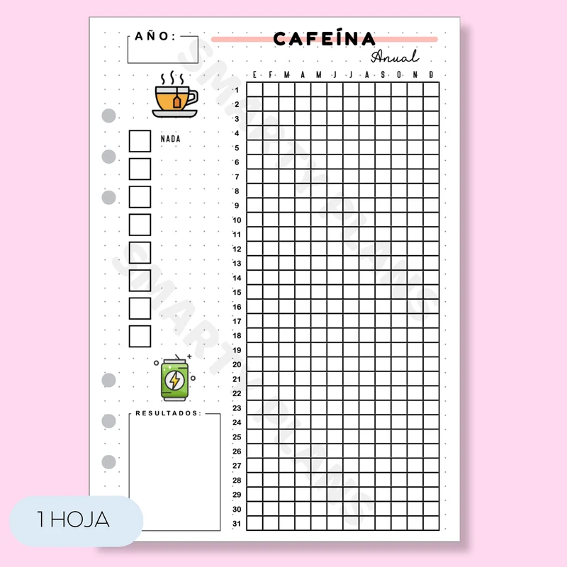 Hoja Anual - Cafeína