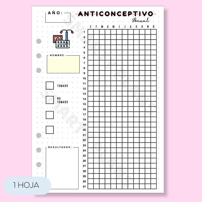 Hoja Anual - Anticonceptivo