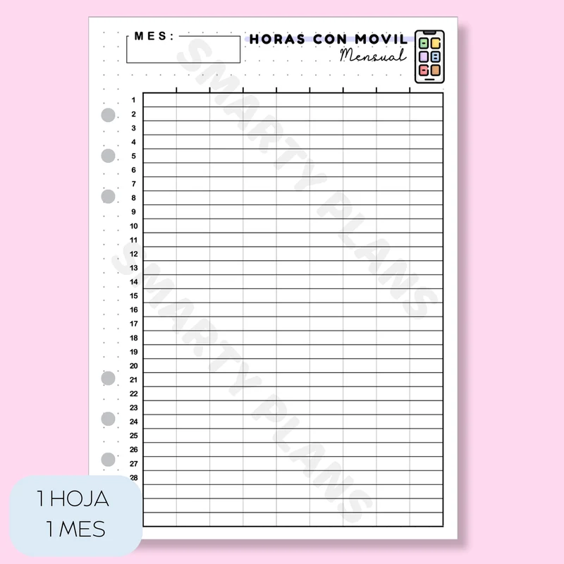 Plantilla Mensual Individual - Horas Con Móvil