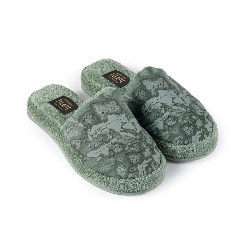 Ciabatte Geo Tartan Green in Cotone