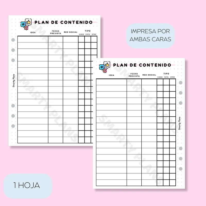 Plantilla Individual - Plan de Contenido Redes Sociales