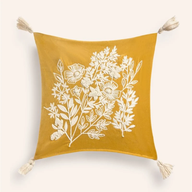 Housse de coussin SAKURA - moutarde
