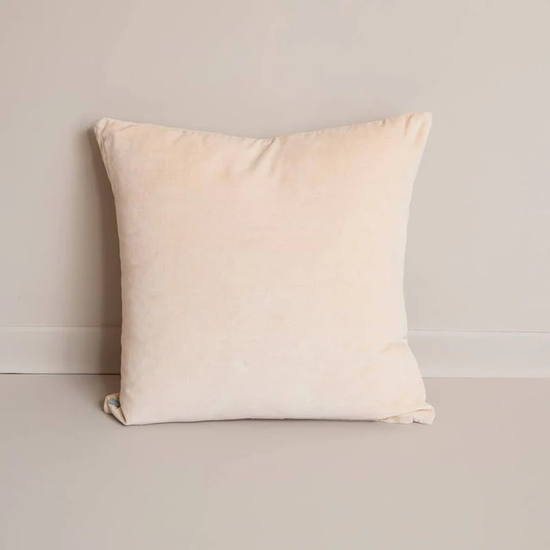 Coussin velours - beige