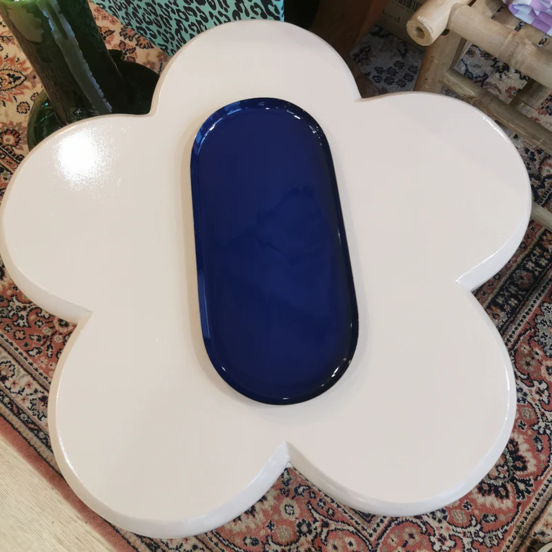Plateau ovale métal - 24.5 cm | Les bleus & verts