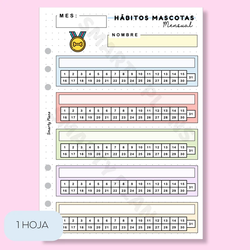 Plantilla Mensual - Hábitos Mascotas