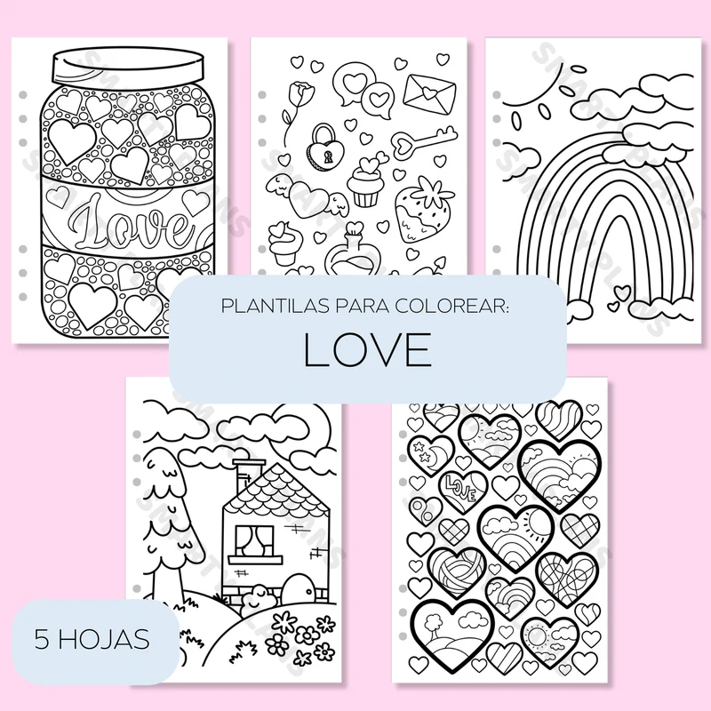 Plantillas para Colorear - Love