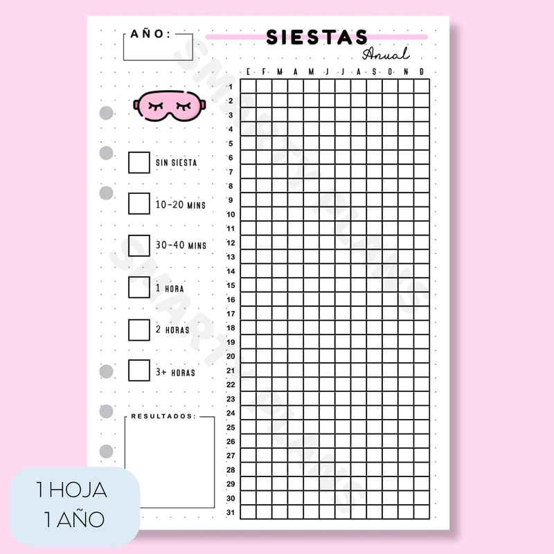 Hoja Anual - Siestas
