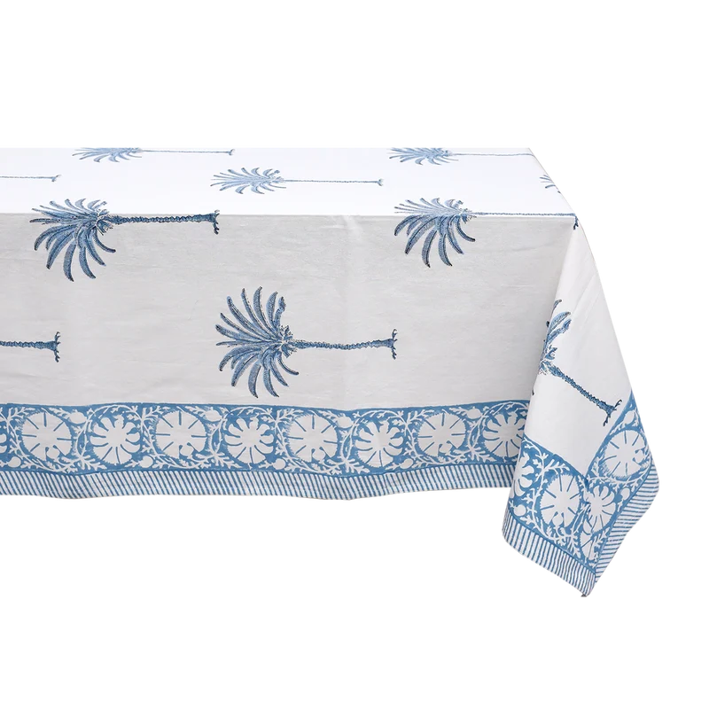 Nappe imprimée Palmier bleu 150 × 260 cm