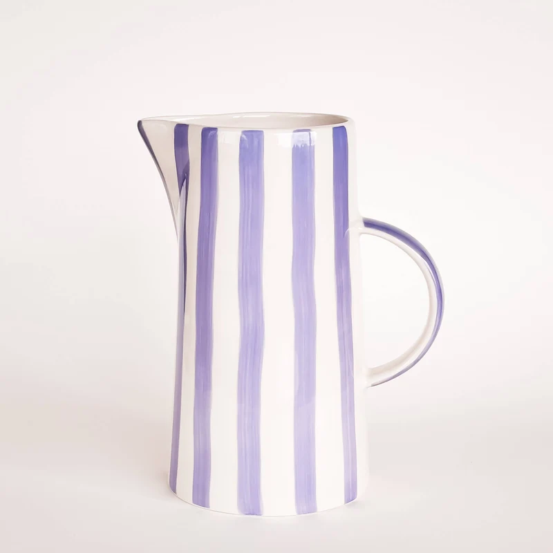 Carafe en céramique rayée KANNE - palazzo purple