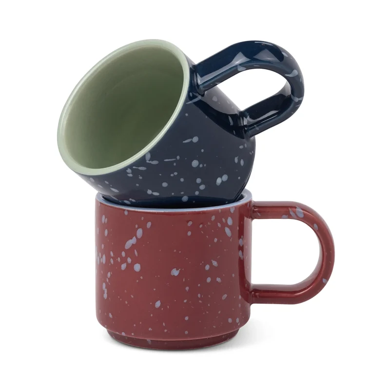 Tasses à expresso Simon – Lot de 2 – Burgundy & Navy