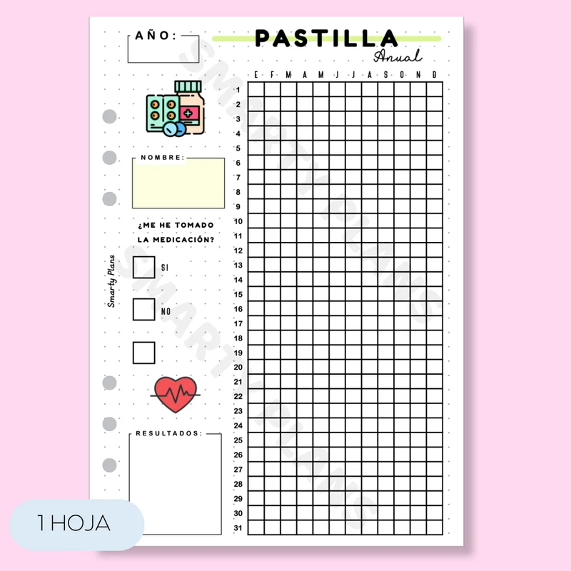 Hoja Anual - Pastilla