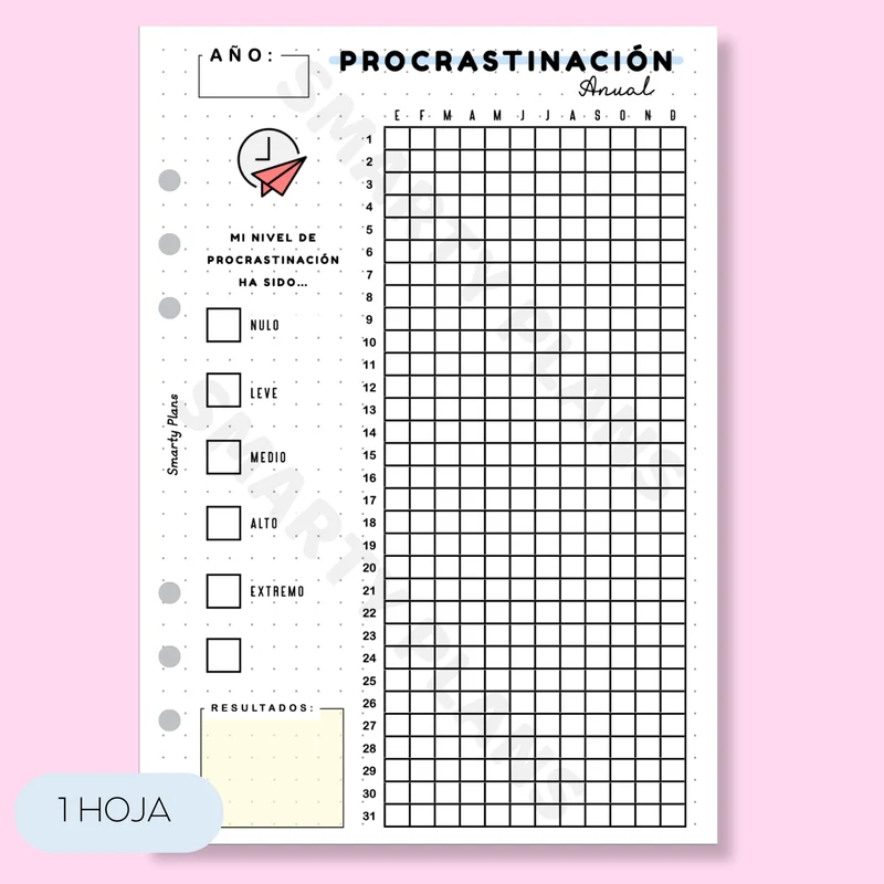 Hoja Anual - Procrastinación