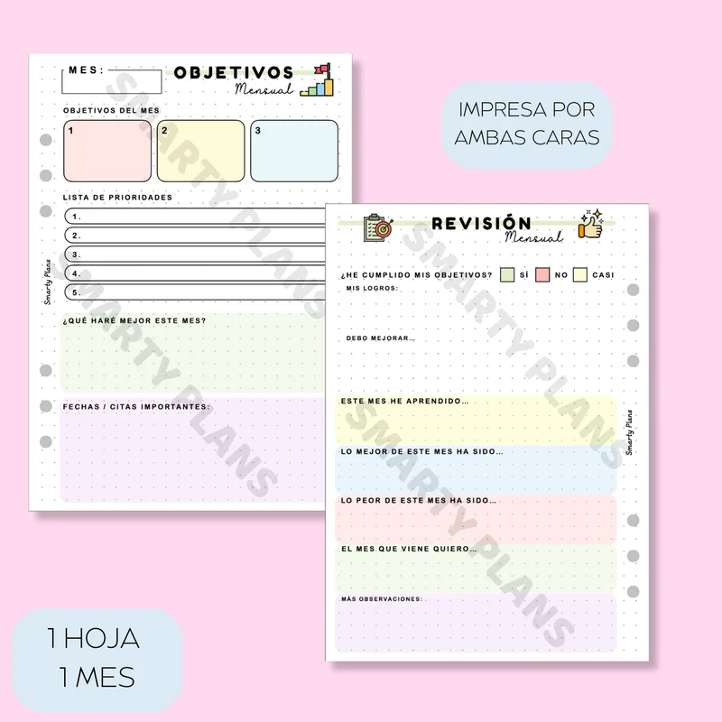 Plantilla Mensual - Objetivos y Revisión