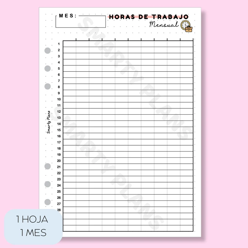 Plantilla Mensual - Horas de Trabajo