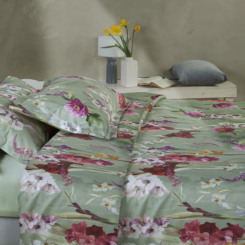 Copripiumino con federe charming flowers Floreale in Percalle