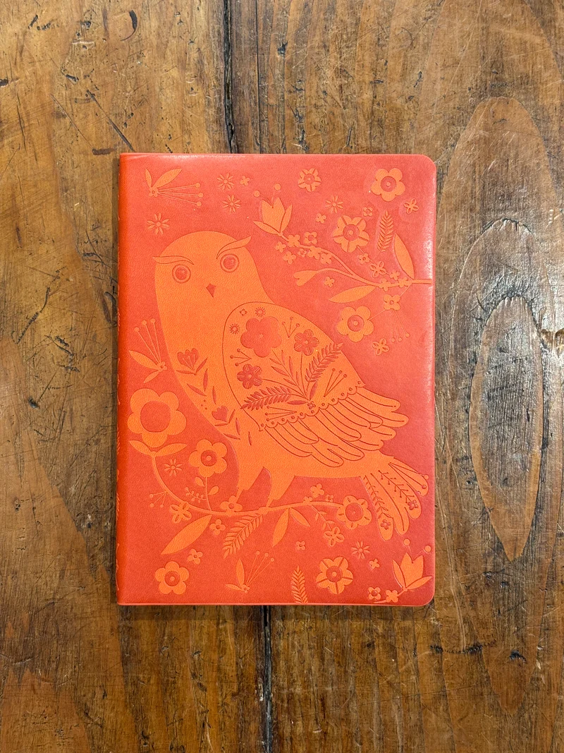 Folk Owl Carnet Cuir Vegan - Flame Tree
