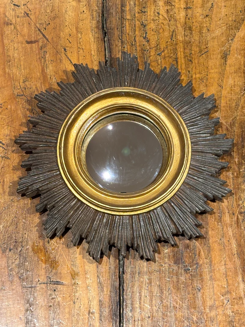 Miroir Petit Soleil Or Brun - Chehoma