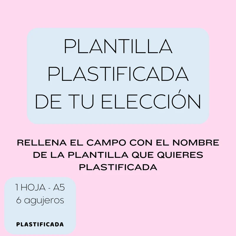 Plantilla Plastificada - Tú Eliges