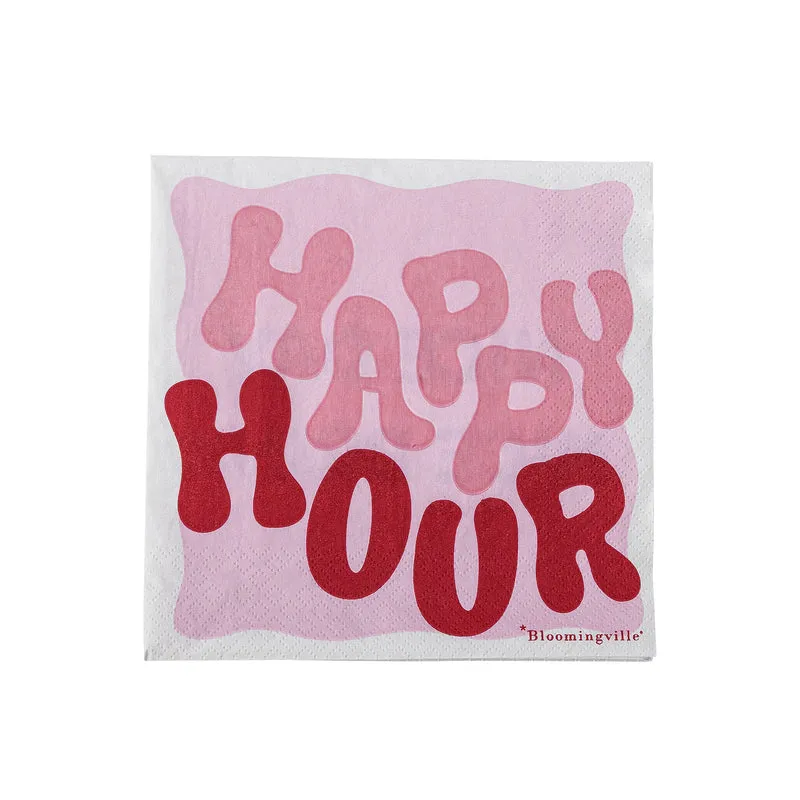 Serviettes en papier Rosy - HAPPY HOUR (lot de 20)