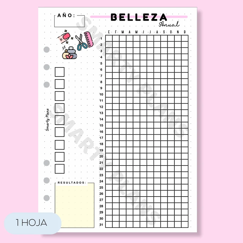 Hoja Anual - Belleza