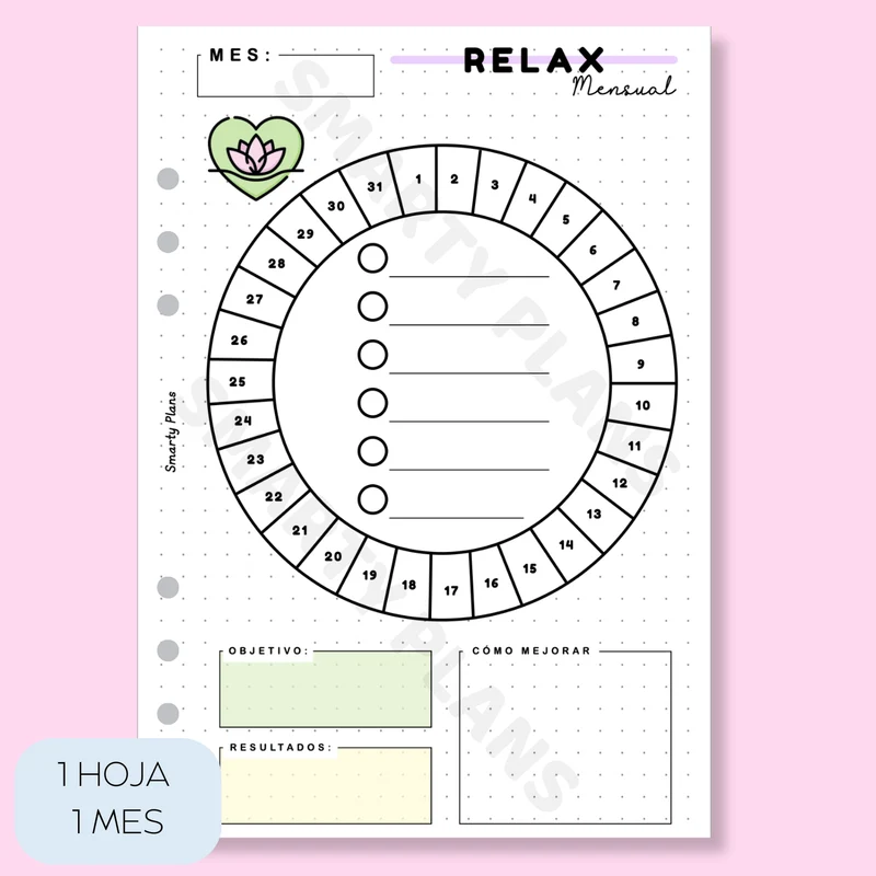 Plantilla Mensual - Relax