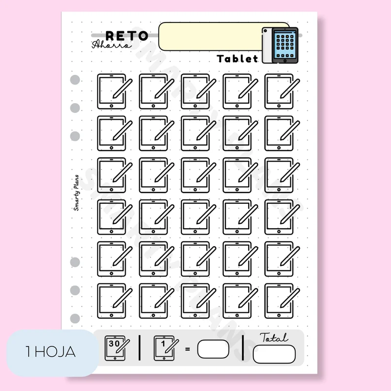 Plantilla Individual Finanzas - Reto de Ahorro Tablet