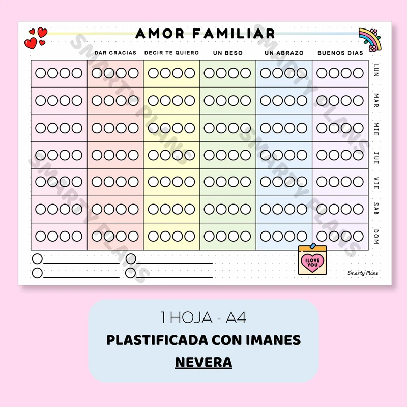 Plantilla Nevera Plastificada - Amor Familiar