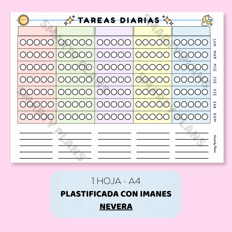 Plantilla Nevera Plastificada - Tareas Diarias