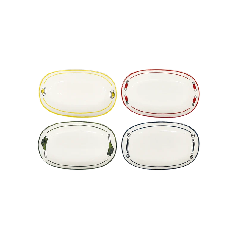 Set de 4 plats ovales Bouillon Entrée