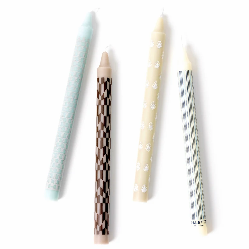 Bougies imprimé MAHOGANY BLUES (set de 4)