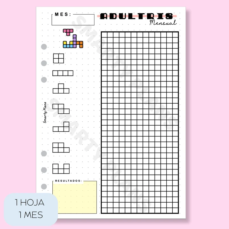 Plantilla Mensual - Tetris Adultos