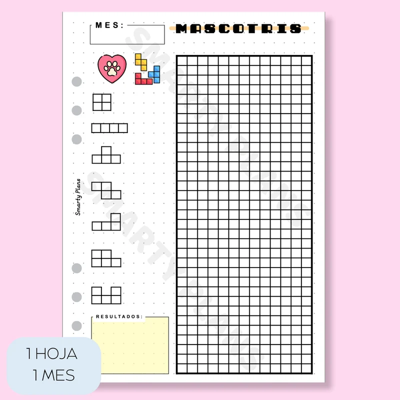 Plantilla Mensual - Tetris Mascotas