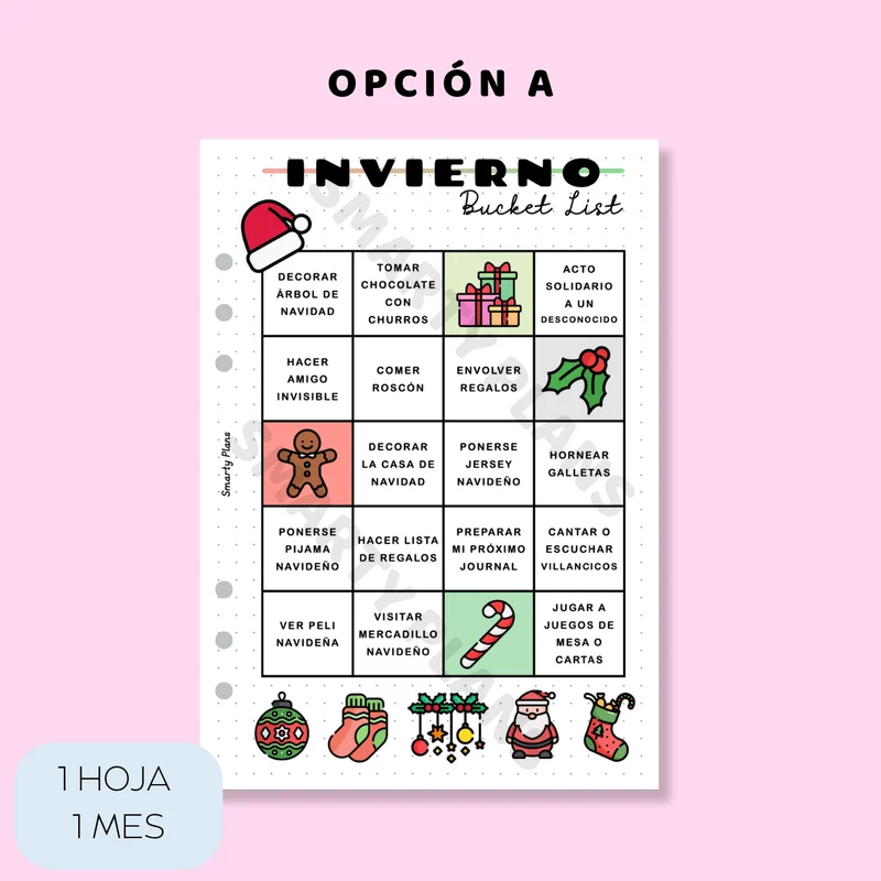 Plantilla Individual - Bucket List Invierno