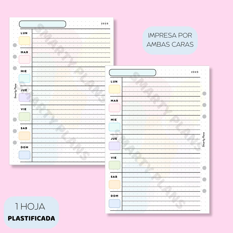 Plantilla Plastificada - Planificación Semanal