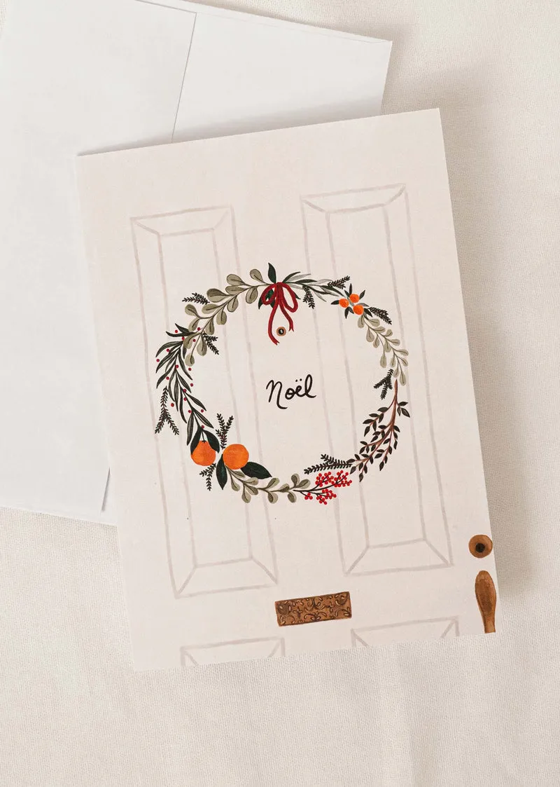 Carte de voeux COURONNE DE NOËL