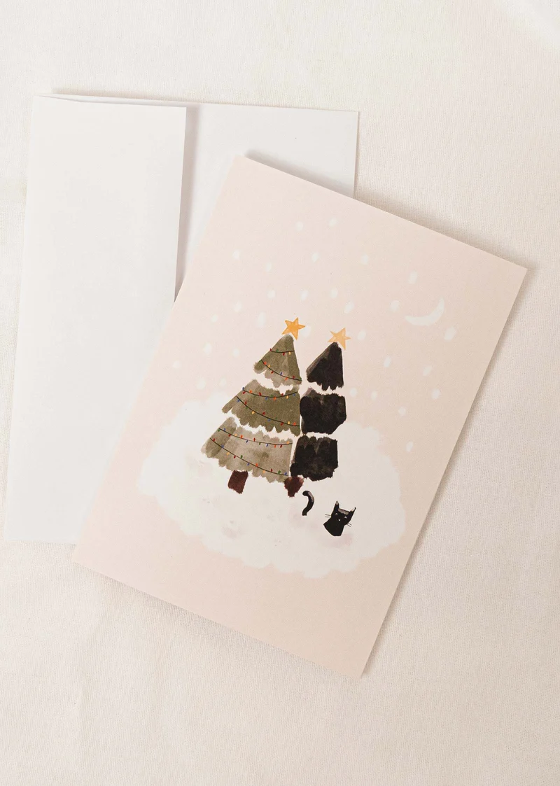 Carte de voeux CHAT DE NOËL