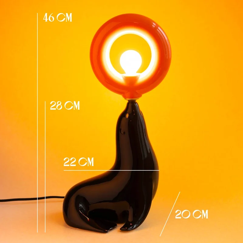 Lampe PENELOPE - Noire / Donut orange (petit modèle)