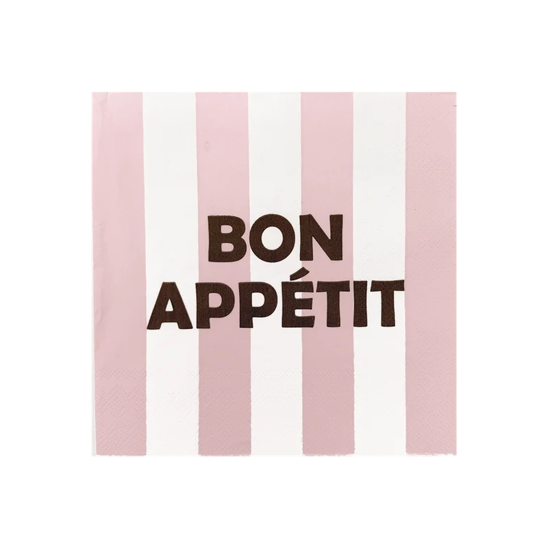 Serviettes en papier à rayures BON APPETIT
