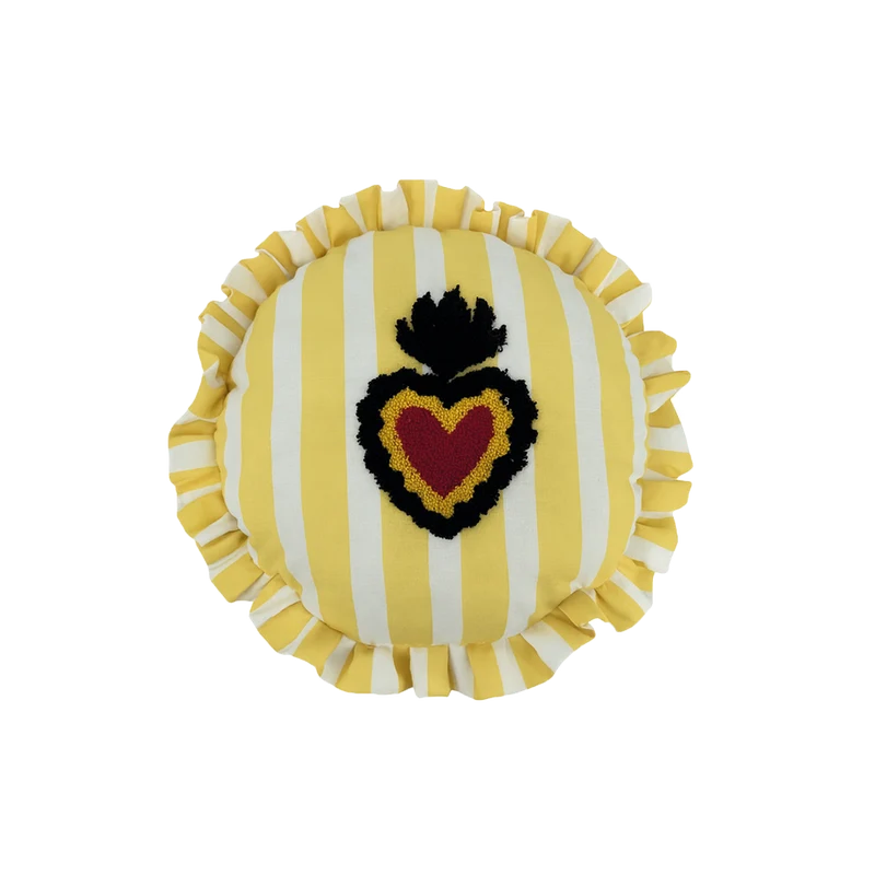 Coussin TRATTORIA COEUR jaune