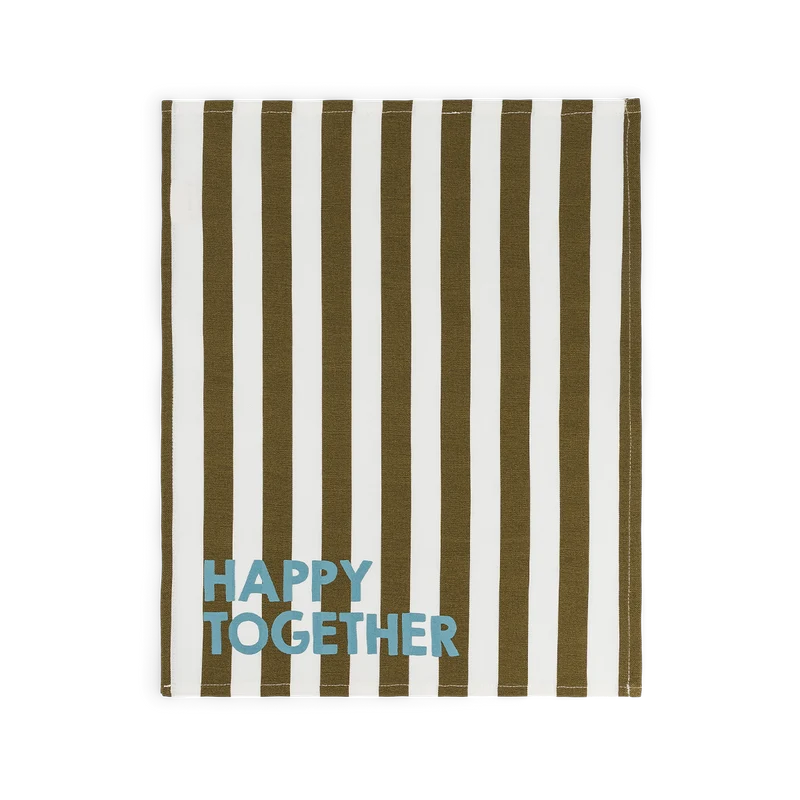 Set de table JEANNETTE - rayures olive HAPPY TOGETHER