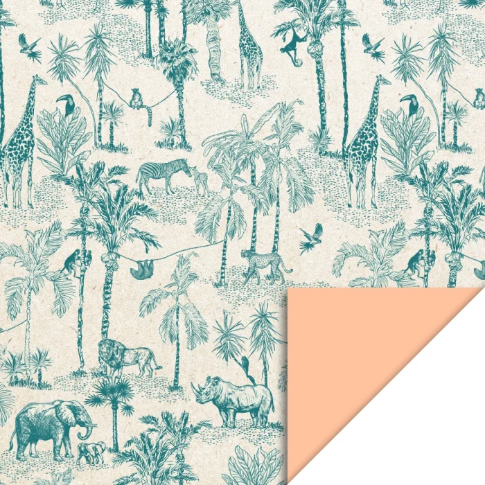 Rouleau papier cadeau - Vintage Jungle Green