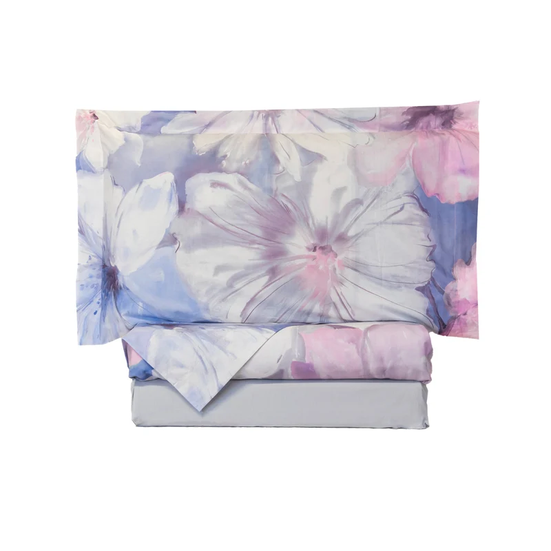 Completo Lenzuola summer ibiscus Floreale in Percalle Luisiana